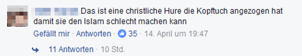 Frau tanzt mit Kopftuch - Hasskommentare