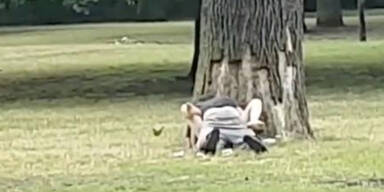 Paar mitten im Park beim Sex erwischt