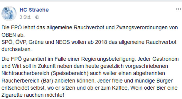 FPÖ kämpft gegen das Rauchverbot