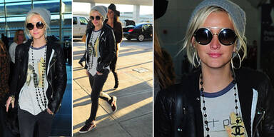 Ashlee Simpson rockt den Flughafen in NY