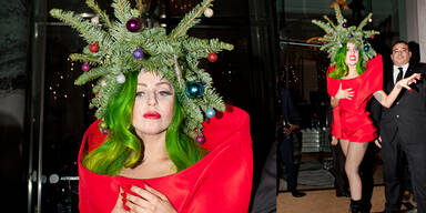 Lady Gaga als lebendiger Weihnachtsbaum