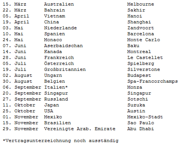 Formel 1: Aus für Traditionsrennen