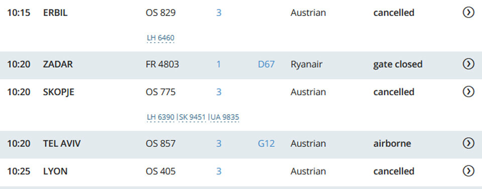 Auch heute fallen wieder dutzende AUA-Flüge aus