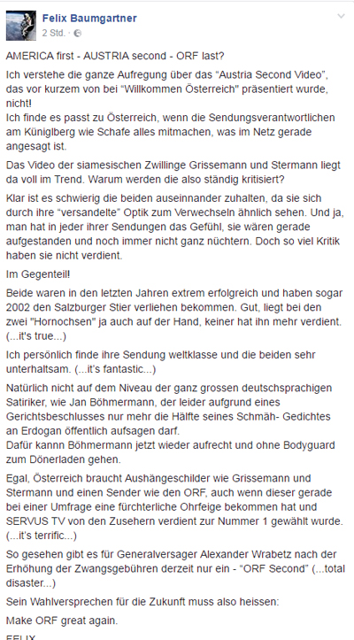 All-Felix wettert gegen den ORF