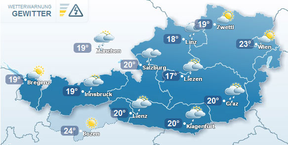 Mix aus Sonne, Wolken und Regen