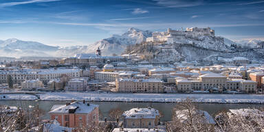 Salzburg im Winter, verschneit