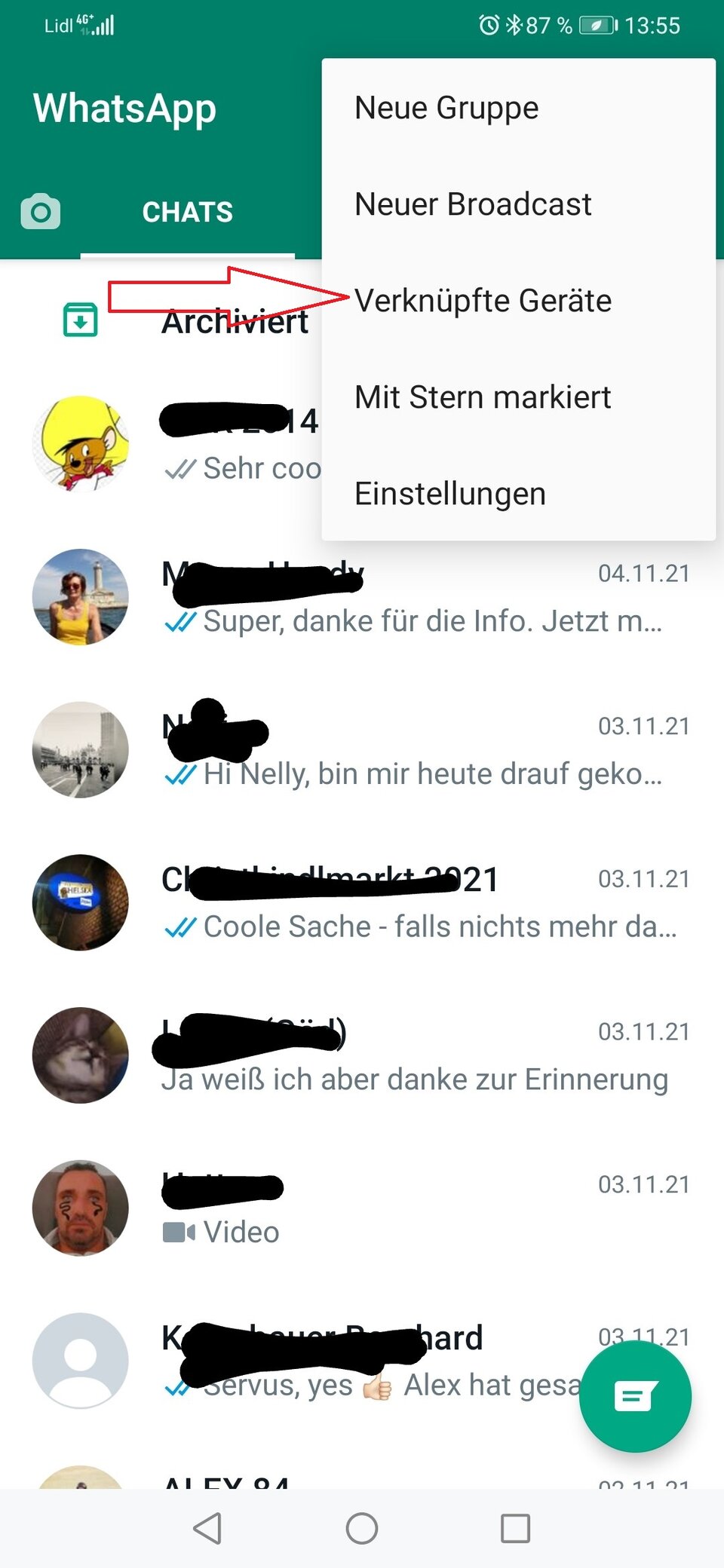 Whatsapp chat archiviert trotzdem nachrichten empfangen