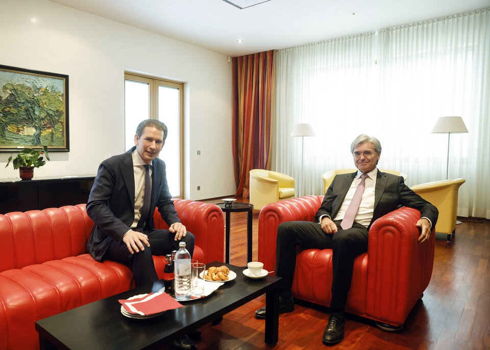 Bundeskanzler Sebastian Kurz und Siemens-Chef Joe Kaeser