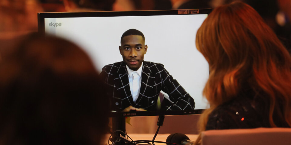 David Alaba war per Videocall zugeschaltet.