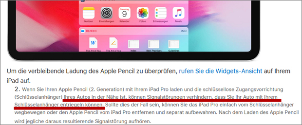 Kurios: Apple warnt vor eigenem Eingabestift
