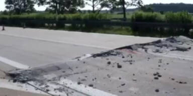 Deutschland: Hitze sprengt Autobahn