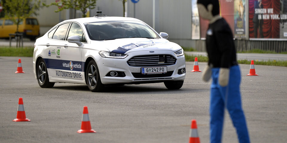 Selbstfahrendes Auto in Wien unterwegs