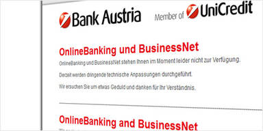 Bank Austria: Online-Probleme behoben
