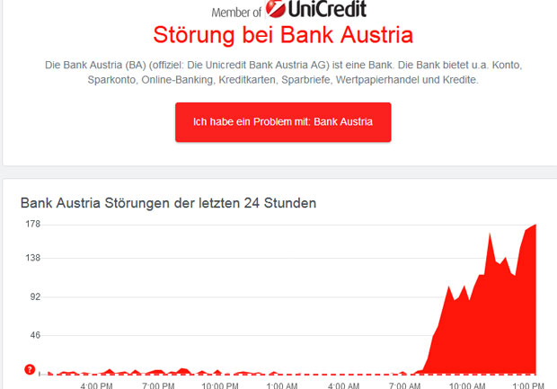 Bank Austria: Mobile-Banking komplett down