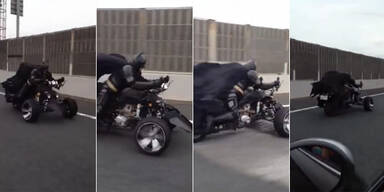 Irre: Hier fährt Batman auf der Autobahn