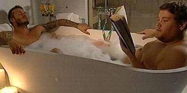 Beckham badet mit nacktem Mann