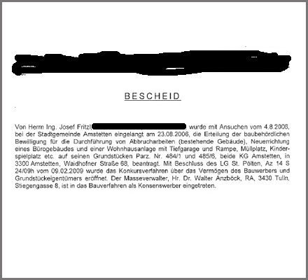 Josef Fritzl baut 13 Häuser