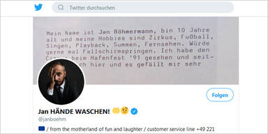 Böhmermann ist jetzt "Jan HÄNDE WASCHEN"