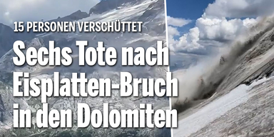 Sechs Tote nach Eisplatten-Bruch in den Dolomiten
