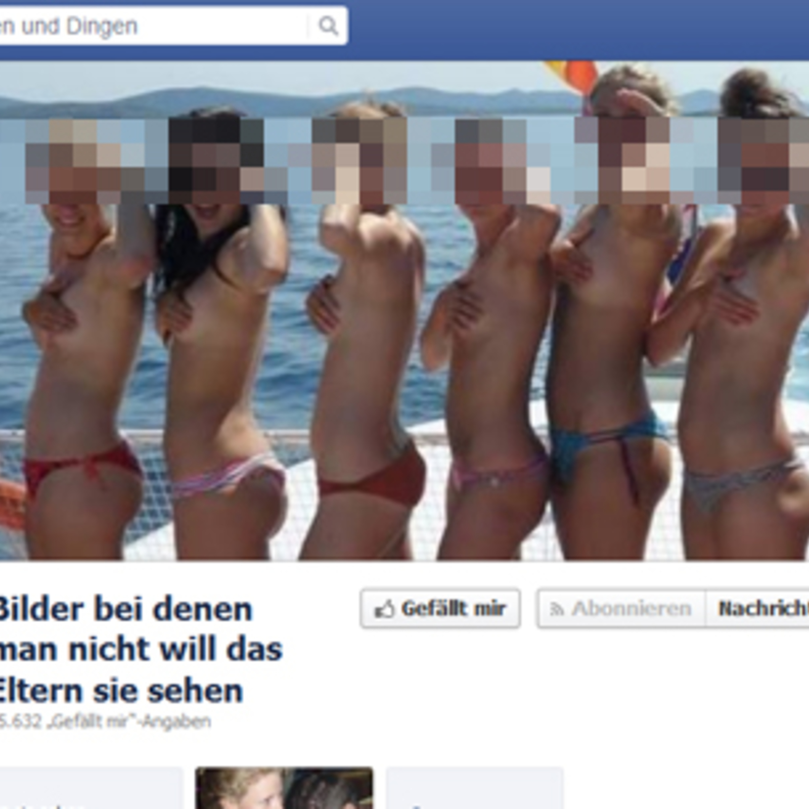 Facebook-Seite mit peinlichen Nacktfotos Bild
