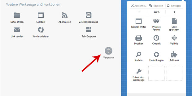 Neuer Firefox hat einen „Vergessen-Button“