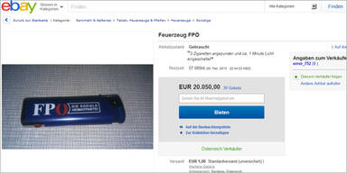 20.000 Euro-Gebot für FPÖ-Feuerzeug
