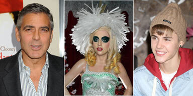 George Clooney, Lady Gaga, Justin Bieber