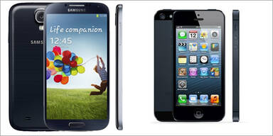 Samsung Galaxy S4 gegen Apple iPhone 5