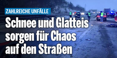 Zahlreiche Unfälle: Schnee und Glatteis sorgen für Chaos auf den Straßen
