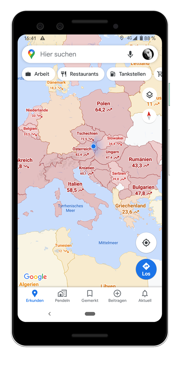 Google Maps schützt jetzt vor Corona-Ansteckung