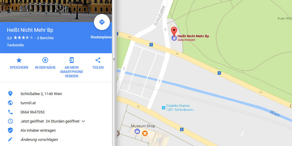 Witziger Google-Maps-Fehler begeistert Wien