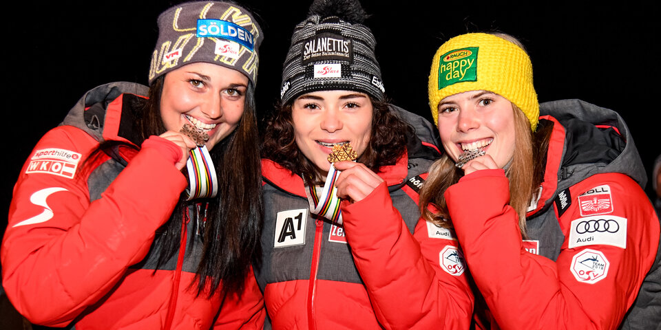Franziska Gritsch, Julia Scheib und Katharina Liensberger