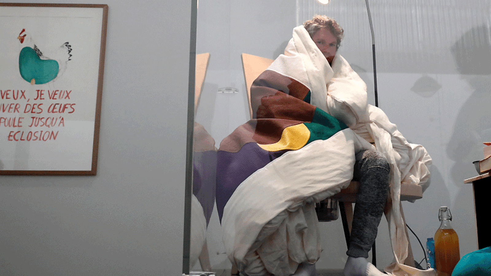 Abraham Poincheval Künstler brütete neun Küken aus