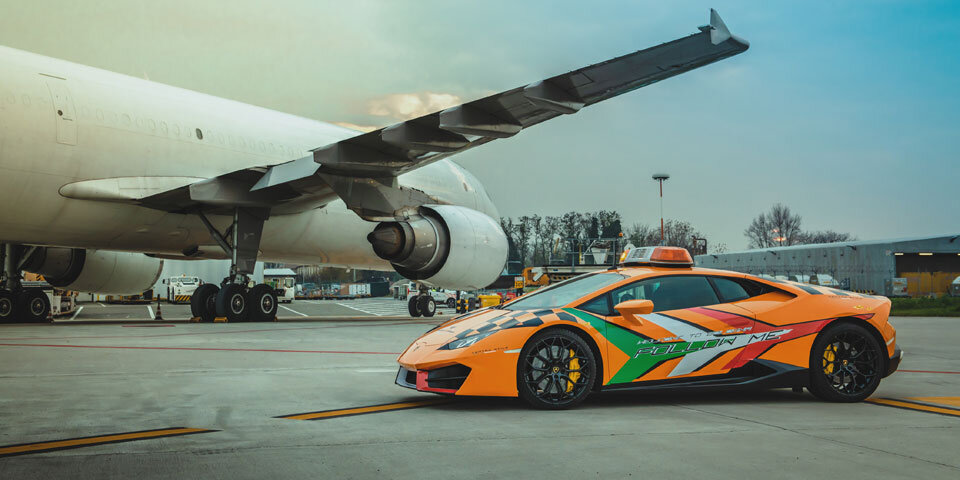 580-PS-Lamborghini als Flughafen-Fahrzeug