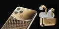 Goldenes iPhone 11 Pro und goldene AirPods Pro