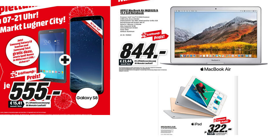 Galaxy S8, iPad, Xbox &Co billig wie nie