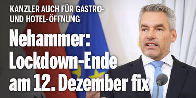 Nehammer: Lockdown-Ende am 12. Dezember fix