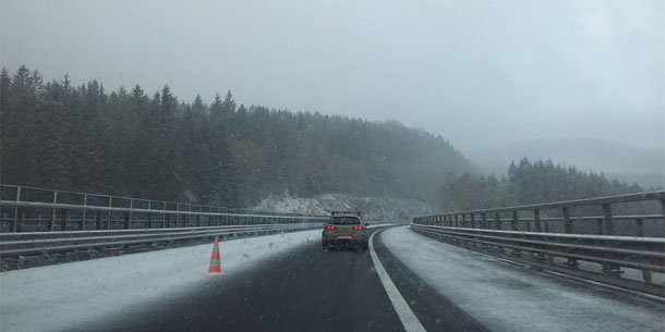 Schnee und Regen in Österreich
