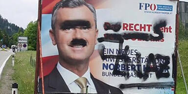 Grazer-Wahlplakate mit Nazi-Symbolen besprüht