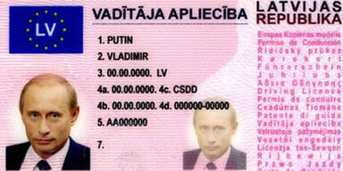 Mann mit Putin-Führerschein unterwegs