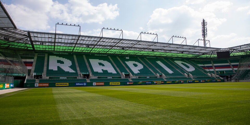 Das Allianz Stadion in Hütteldorf wird diesmal zum leeren