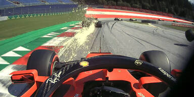 Schock-Video: Vettel beinahe von Reifen getroffen