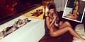 Rihanna nackt am Kamin