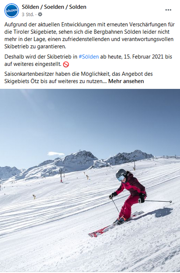 Testpflicht: Erstes Tiroler Skigebiet schließt
