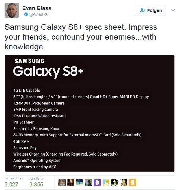 Videos zeigen Galaxy S8 (Plus) in Aktion