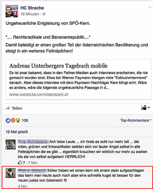 FPÖ Strache Posting