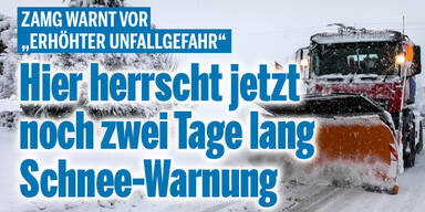 Hier herrscht jetzt noch zwei Tage lang Schnee-Warnung