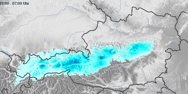 Schnee und Regen in Österreich