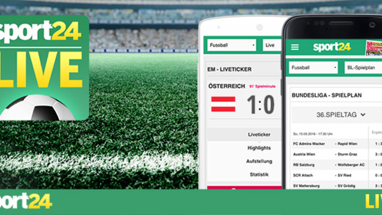 Die sport24 LIVE App
