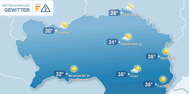 Heftige Gewitter in Österreich